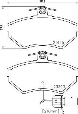 HELLA 8DB 355 018-451 - Гальмівні колодки, дискові гальма avtolavka.club