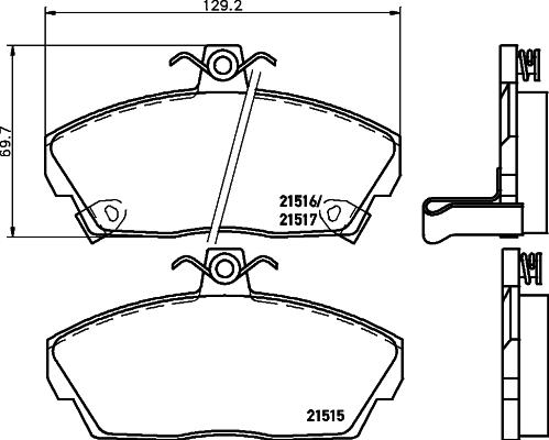 HELLA 8DB 355 018-031 - Гальмівні колодки, дискові гальма avtolavka.club