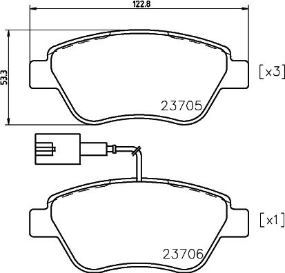 HELLA 8DB 355 018-821 - Гальмівні колодки, дискові гальма avtolavka.club