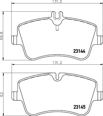 HELLA 8DB 355 018-351 - Гальмівні колодки, дискові гальма avtolavka.club