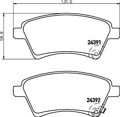 HELLA 8DB 355 012-511 - Гальмівні колодки, дискові гальма avtolavka.club