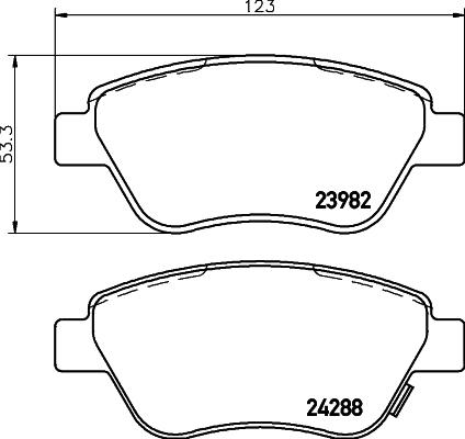 HELLA 8DB 355 012-831 - Гальмівні колодки, дискові гальма avtolavka.club