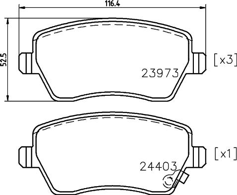 HELLA 8DB 355 012-301 - Гальмівні колодки, дискові гальма avtolavka.club