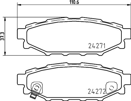 HELLA 8DB 355 012-261 - Гальмівні колодки, дискові гальма avtolavka.club