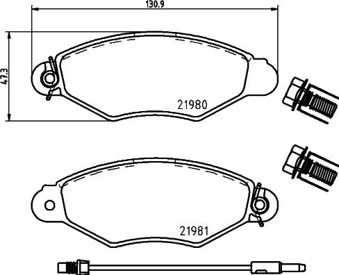 HELLA 8DB 355 012-711 - Гальмівні колодки, дискові гальма avtolavka.club