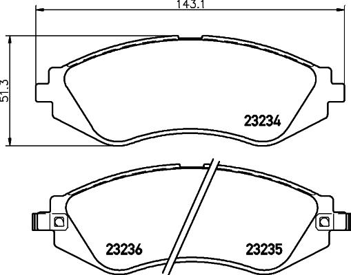 HELLA 8DB 355 023-691 - Гальмівні колодки, дискові гальма avtolavka.club