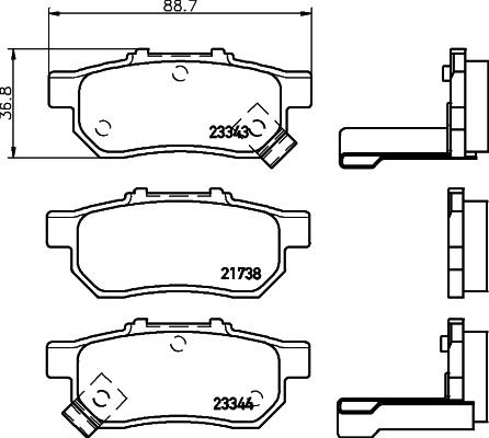 HELLA 8DB 355 017-151 - Гальмівні колодки, дискові гальма avtolavka.club