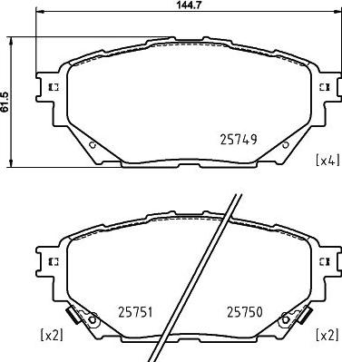 HELLA 8DB 355 039-471 - Гальмівні колодки, дискові гальма avtolavka.club