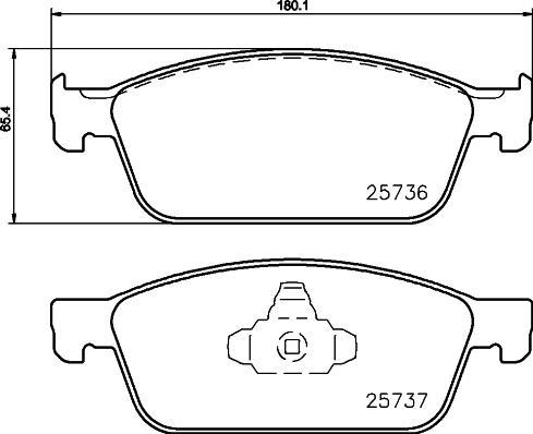 HELLA 8DB 355 039-711 - Гальмівні колодки, дискові гальма avtolavka.club