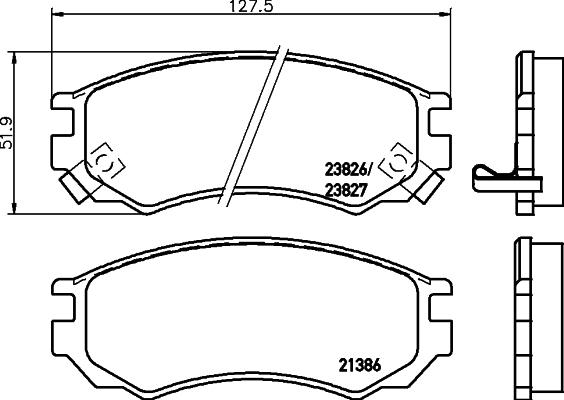 HELLA 8DB 355 036-601 - Гальмівні колодки, дискові гальма avtolavka.club