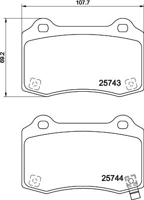 HELLA 8DB 355 037-621 - Гальмівні колодки, дискові гальма avtolavka.club