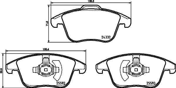 HELLA 8DB 355 037-781 - Гальмівні колодки, дискові гальма avtolavka.club