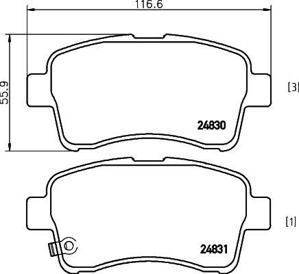 HELLA 8DB 355 029-681 - Гальмівні колодки, дискові гальма avtolavka.club