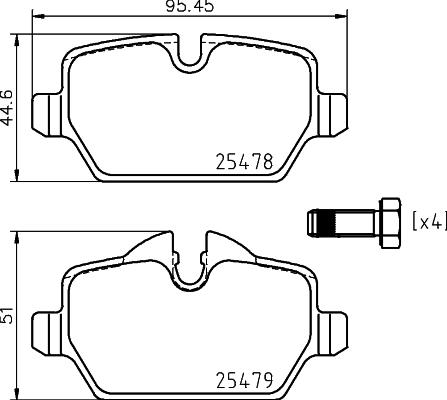 HELLA 8DB 355 026-041 - Гальмівні колодки, дискові гальма avtolavka.club