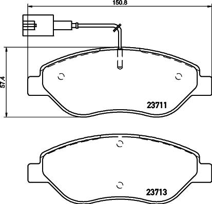 HELLA 8DB 355 020-561 - Гальмівні колодки, дискові гальма avtolavka.club