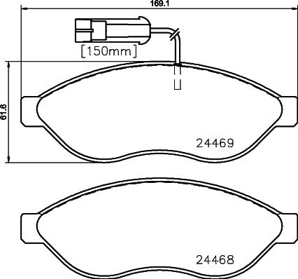 HELLA 8DB 355 020-661 - Гальмівні колодки, дискові гальма avtolavka.club