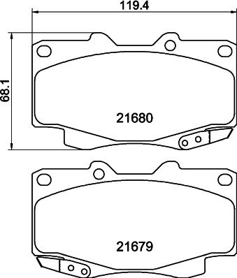 HELLA 8DB 355 020-811 - Гальмівні колодки, дискові гальма avtolavka.club