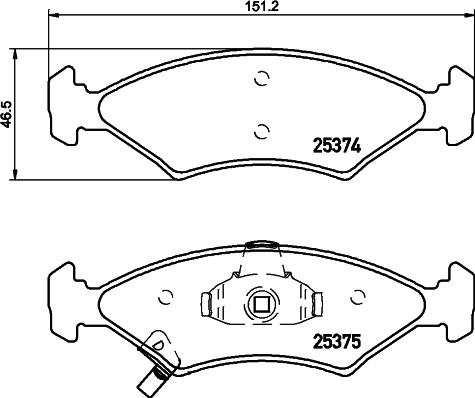 HELLA 8DB 355 028-891 - Гальмівні колодки, дискові гальма avtolavka.club