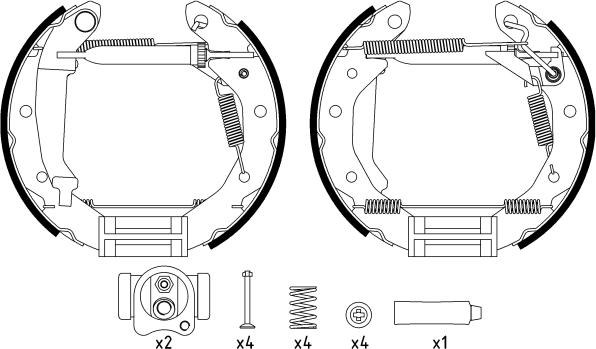 HELLA 8DB 355 022-661 - Комплект гальм, барабанний механізм avtolavka.club