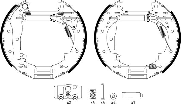 HELLA 8DB 355 022-731 - Комплект гальм, барабанний механізм avtolavka.club