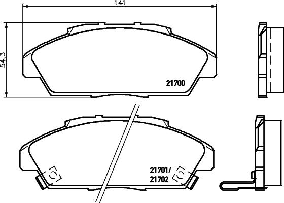 HELLA 8DB 355 027-221 - Гальмівні колодки, дискові гальма avtolavka.club