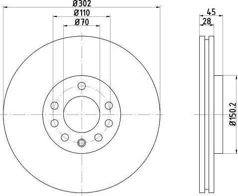 HELLA 8DD 355 109-171 - Гальмівний диск avtolavka.club