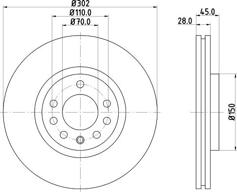 HELLA 8DD 355 109-172 - Гальмівний диск avtolavka.club