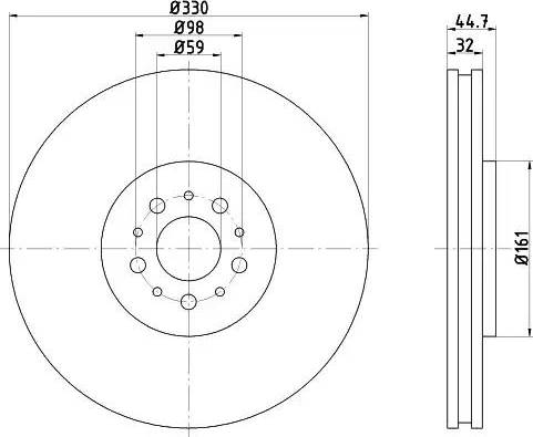 HELLA 8DD 355 109-381 - Гальмівний диск avtolavka.club