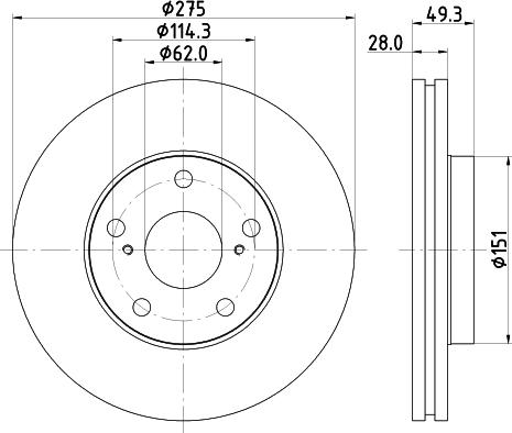 HELLA 8DD 355 104-931 - Гальмівний диск avtolavka.club