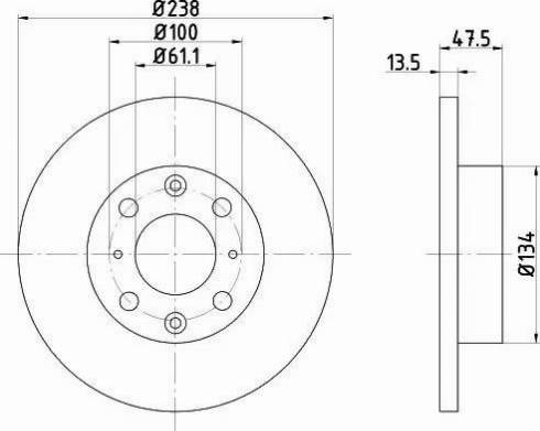 HELLA 8DD 355 104-031 - Гальмівний диск avtolavka.club