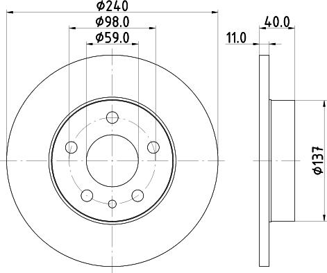 HELLA 8DD 355 105-511 - Гальмівний диск avtolavka.club