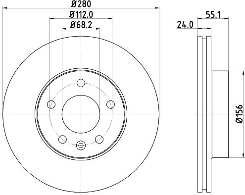 HELLA 8DD 355 105-591 - Гальмівний диск avtolavka.club