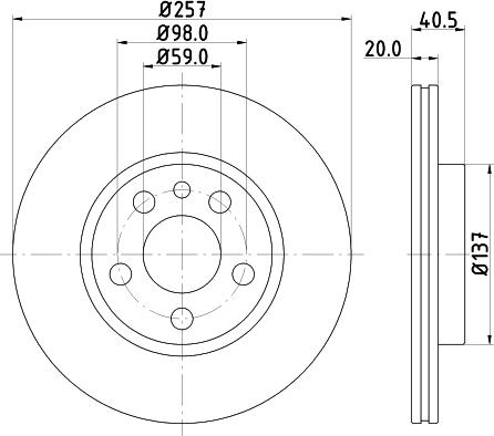 HELLA 8DD 355 105-621 - Гальмівний диск avtolavka.club