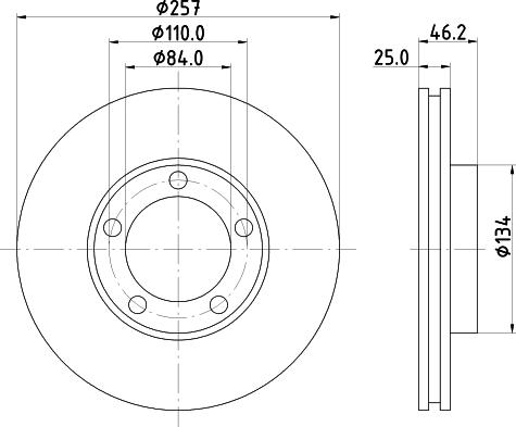 HELLA 8DD 355 134-041 - Гальмівний диск avtolavka.club