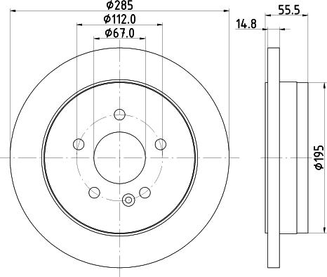 HELLA 8DD 355 105-852 - Гальмівний диск avtolavka.club