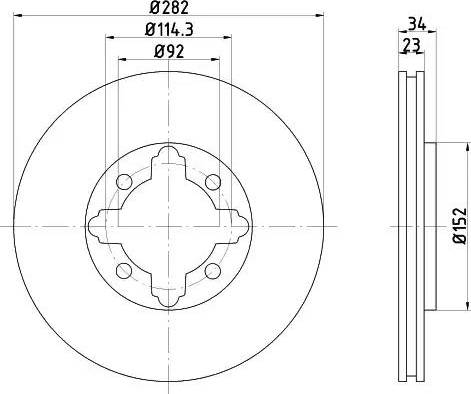 HELLA 8DD 355 105-301 - Гальмівний диск avtolavka.club