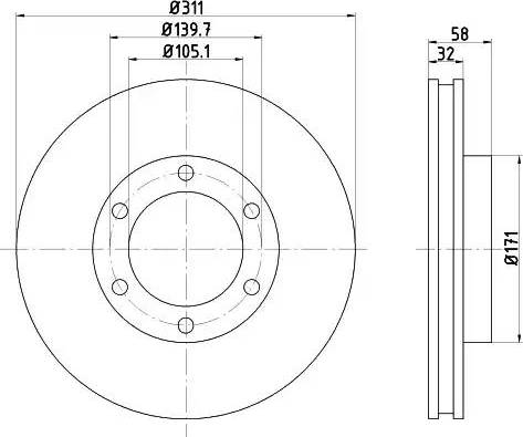 HELLA 8DD 355 105-211 - Гальмівний диск avtolavka.club