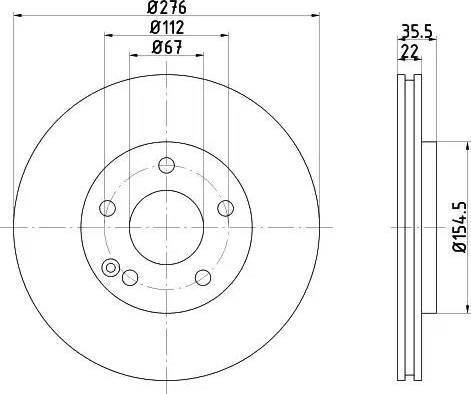 HELLA 8DD 355 106-931 - Гальмівний диск avtolavka.club