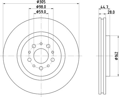 HELLA 8DD 355 106-171 - Гальмівний диск avtolavka.club