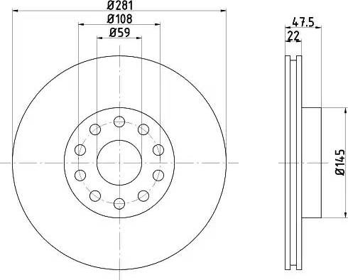 HELLA 8DD 355 106-291 - Гальмівний диск avtolavka.club