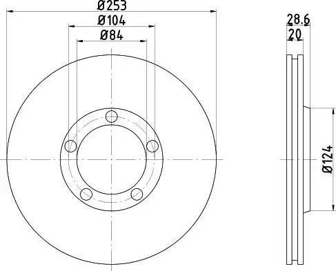 HELLA 8DD 355 106-281 - Гальмівний диск avtolavka.club