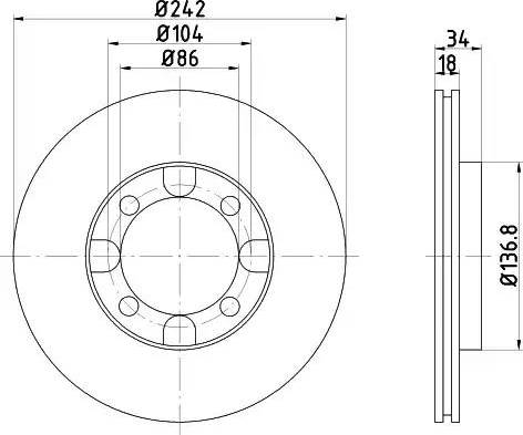 HELLA 8DD 355 101-151 - Гальмівний диск avtolavka.club