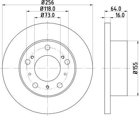 HELLA 8DD 355 101-121 - Гальмівний диск avtolavka.club