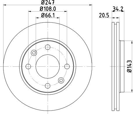 HELLA 8DD 355 101-801 - Гальмівний диск avtolavka.club