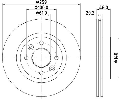 HELLA 8DD 355 101-281 - Гальмівний диск avtolavka.club