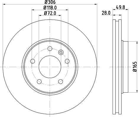 HELLA 8DD 355 108-951 - Гальмівний диск avtolavka.club