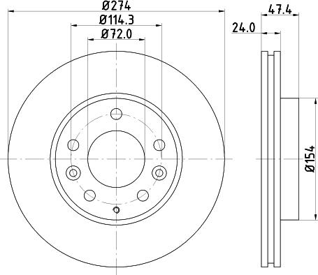 HELLA 8DD 355 108-161 - Гальмівний диск avtolavka.club