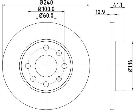 HELLA 8DD 355 108-311 - Гальмівний диск avtolavka.club