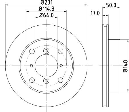 HELLA 8DD 355 103-921 - Гальмівний диск avtolavka.club