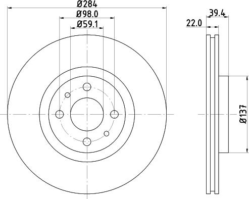 HELLA 8DD 355 102-531 - Гальмівний диск avtolavka.club